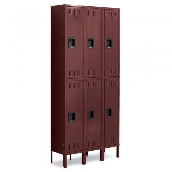 12x18x30” Openings - 2-Tier Locker - 3 Lockers Wide - Welded - Wine
