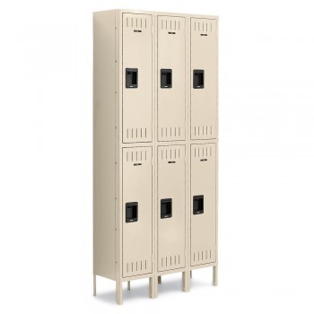 12x12x30" Openings - 2-Tier Locker - 3 Lockers Wide - Welded - Putty