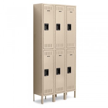 12x12x30" Openings - 2-Tier Locker - 3 Lockers Wide - Welded - Sand