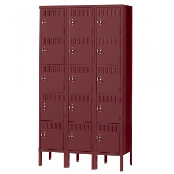 15x18x12” Openings - 5-Tier Locker - 3 Lockers Wide - Welded - Wine 15x18x12” Openings - 5-Tier Locker - 3 Lockers Wide - Welded - Wine
