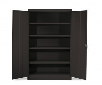 48"x18"x78" Jumbo Storage Cabinet- All-Welded- Black