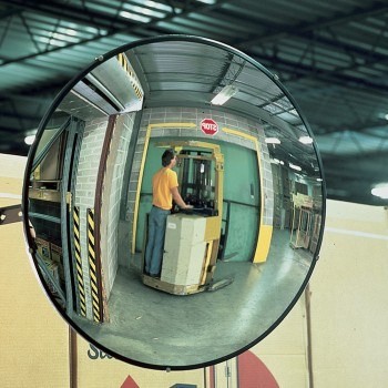 12" Dia. Wide-Angle Convex Shatter-Resistant Glass Mirror - Indoor