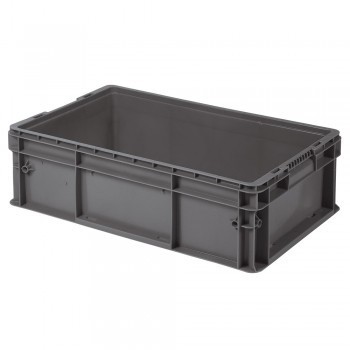 24x15x7-1/2" Straight-Wall Container - Dark gray