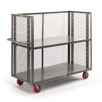 48"Wx30"Dx57"H Three-Sided Adjustable-Shelf Stock Trucks