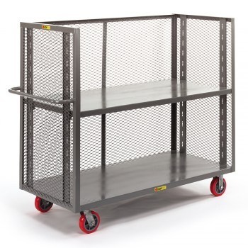 60"Wx24"Dx57"H Three-Sided Adjustable-Shelf Stock Trucks