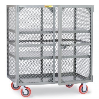 48"Wx24"Dx56"H Visible Contents Security Trucks - Two Fixed Shelves