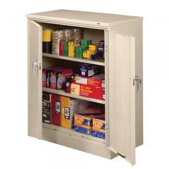 36"x18"x42" Deluxe Counter-Height Storage Cabinet- All Welded- Putty