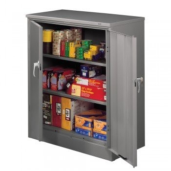 36"x18"x42" Deluxe Counter-Height Storage Cabinet- All Welded- Gray