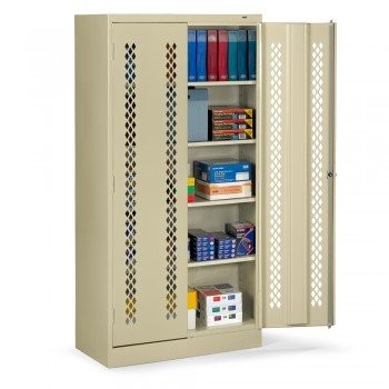 36"x24"x72" Perforated Door Storage Cabinets- Gray