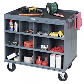 34x24x32" Two-Sided 24-Bin Mobile Workcenter