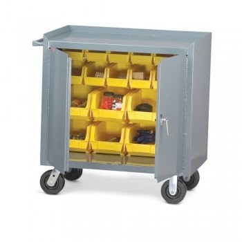 36"x24"x37-1/2" Mobile Bench Cabinet - 20 Bins