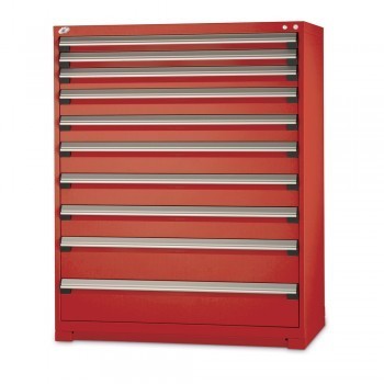 48"x24"x60" Wide-Profile Drawer Cabinet- 10 Drawers- Blue
