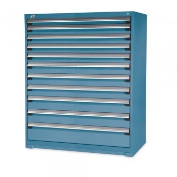 48"x24"x60" Wide-Profile Drawer Cabinet- 11 Drawers- Blue
