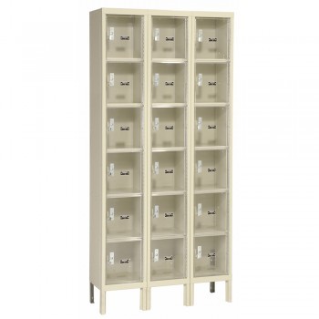 12x18x12" Openings - Safety View Plus 6-Tier Locker - 3 Lockers Wide - Set-Up