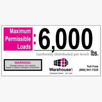 6000 lbs. WH1 Max-Capacity Label 6000 lbs. WH1 Max-Capacity Label