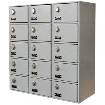 7-1/2 x11x5-1/2" Openings Cell Phone and Tablet Locker - 3 Lockers Wide - Padlock hasp