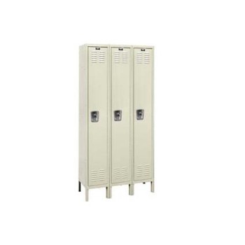 12x15x72" Opening - 1-Tier Locker -  Ready-Built Locker -3 Lockers Wide - Set Up - Putty