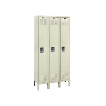 12x18x72" Opening - 1-Tier Locker -  Ready-Built Locker -3 Lockers Wide - Set Up - Putty