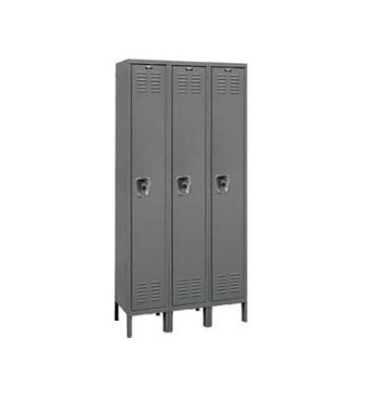 12x18x72” Opening - 1-Tier Locker - Ready-Built Locker -3 Lockers Wide - Set Up - Gray 12x18x72” Opening - 1-Tier Locker - Ready-Built Locker -3 Lockers Wide - Set Up - Gray