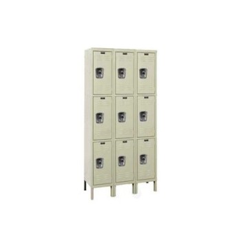 12x12x24" Openings - 3-Tier Locker -  Ready-Built Locker - 3 Lockers Wide - Set Up - Putty