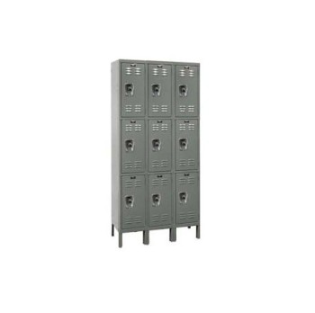 12x12x24” Openings - 3-Tier Locker - Ready-Built Locker - 3 Lockers Wide - Set Up - Gray 12x12x24” Openings - 3-Tier Locker - Ready-Built Locker - 3 Lockers Wide - Set Up - Gray