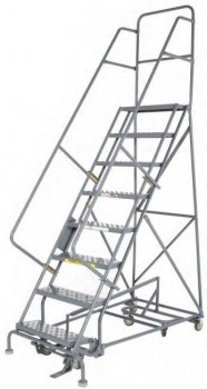 15 Step All-Directional Forward Descent Saftey Angle Grip Strut Rolling Ladder