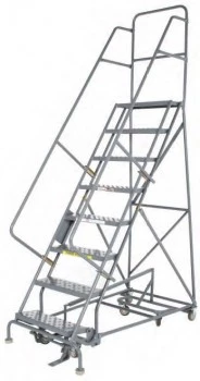 14 Step All-Directional Grip Strut Rolling Ladder 14 Step All-Directional Grip Strut Rolling Ladder