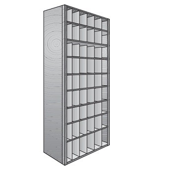 36" x 18" x 87" Bin Unit- 54 Openings