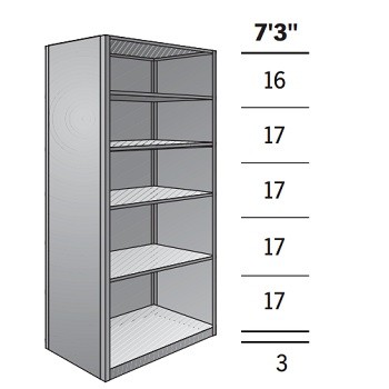 36" x 12" x 87" Closed Metal Box Shelving Starter- 6 Shelf