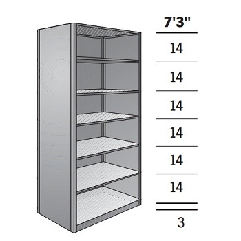 48" x 18" x 87" Closed Metal Box Shelving Adder- 7 Shelf