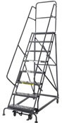 6 Step Steel Heavy Duty Perforated Rolling Ladder
