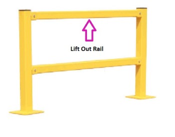 10’L Modular Protective Railing, Lift-Out Rail 10’L Modular Protective Railing, Lift-Out Rail