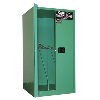 9 H-sized Medical Gas Cylinder Storage Cabinet, Manual Door
