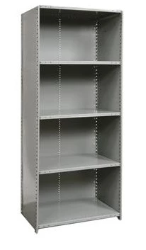 36"x18"x85" Closed Steel Clip Shelving Starter- 5 Shelf