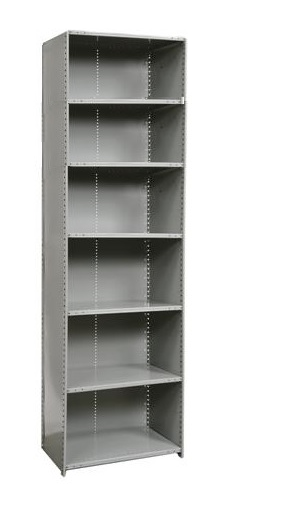 36"x24"x85" Closed Steel Clip Shelving Adder- 7 Shelf