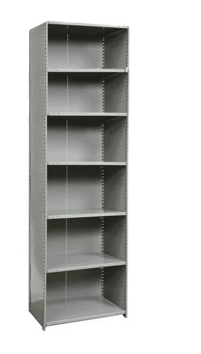 36"x12"x85" Closed Steel Clip Shelving Adder- 7 Shelf