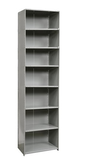 36"x24"x97" Closed Steel Clip Shelving Starter- 8 Shelf