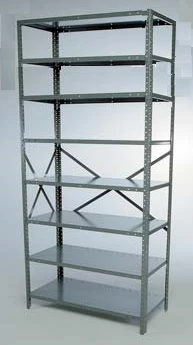 36” x 18” x 97” Open Metal Clip Shelving Starter- 8 Shelf 36” x 18” x 97” Open Metal Clip Shelving Starter- 8 Shelf