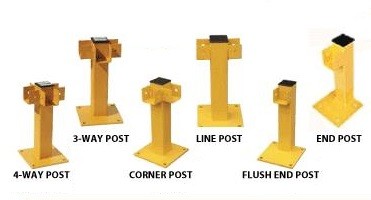 45"H Modular Protective Railing, Line Post