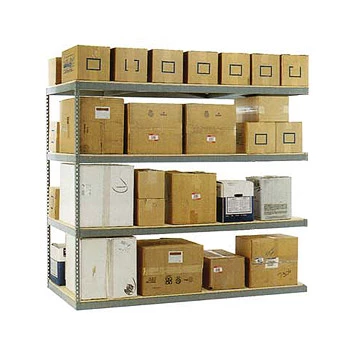 72” x 24” x 84” Rivet Long Span Shelving Adder- 4 Shelf No Deck