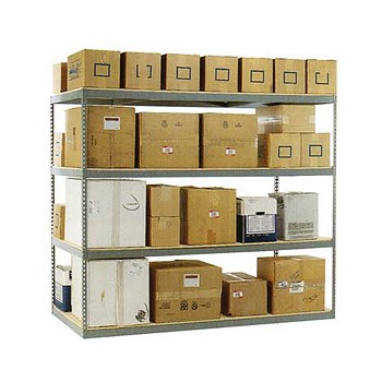48" x 18" x 84" Rivet Long Span Shelving Starter- 4 Shelf No Deck