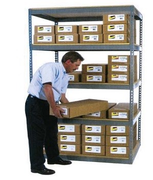 48" x 36" x 84" - Rivet Shelving Muffler Rack - 5 Shelf No Deck