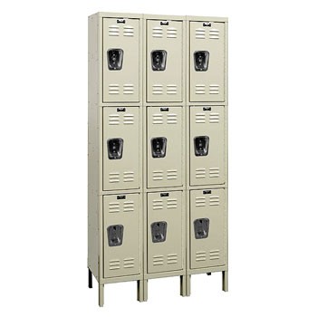 36"W x 18"D x 78"H Triple Tier Wardrobe Locker- 3-Wide, KD