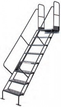 6 Step Steel Industrial Access Perforated Stairway Ladder