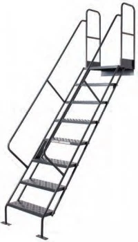 6 Step Steel Industrial Access Perforated Stairway Ladder